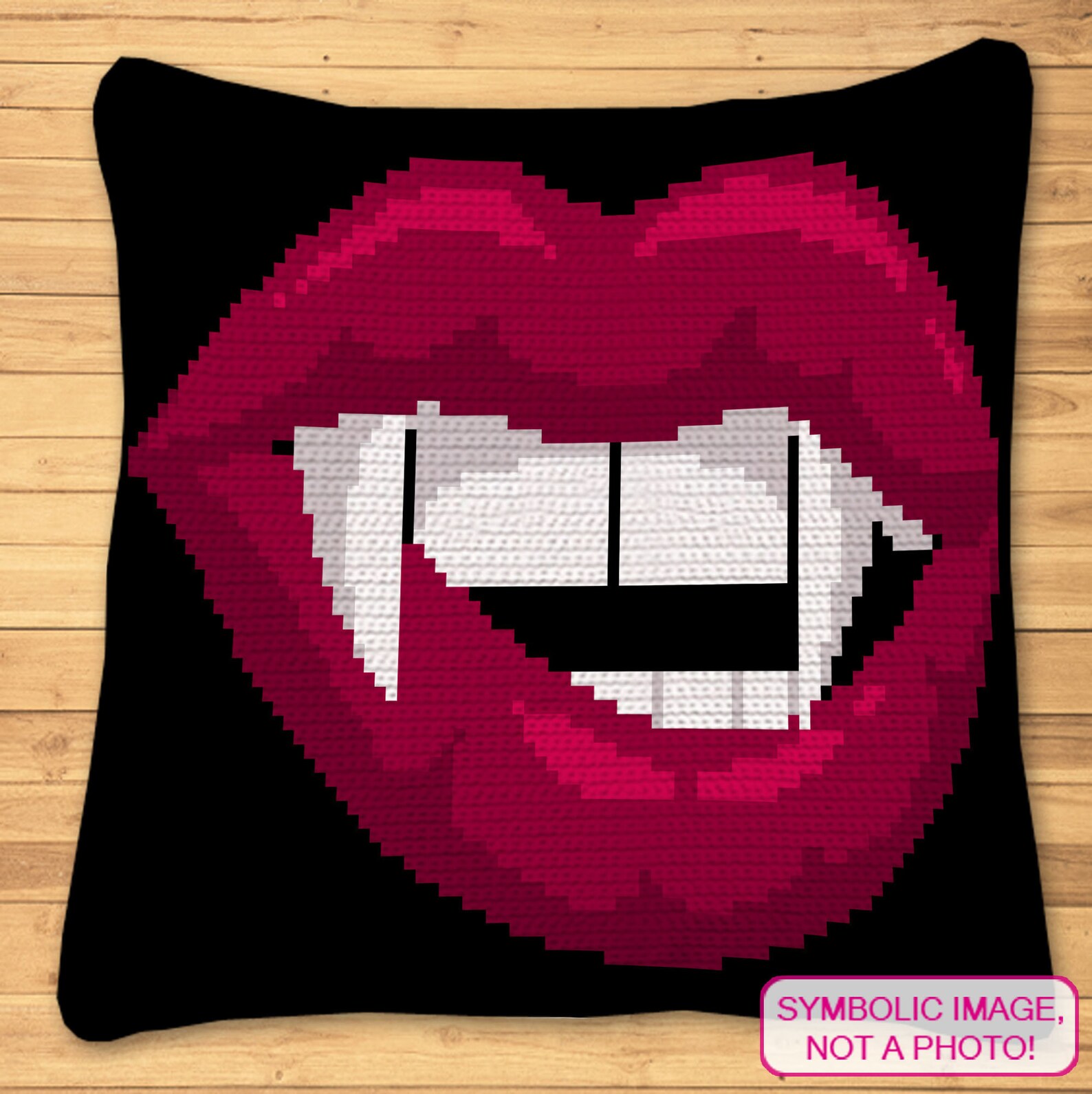 Crochet Vampire Pattern, Tapestry Crochet Blanket Pattern, Halloween ...