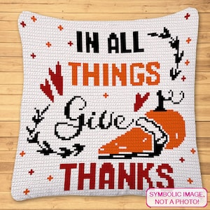 Thanksgiving Crochet Pattern, Tapestry Crochet Blanket Pattern, Crochet Pumpkin Pillow Pattern, Crochet Graphgan Pattern, Fall Crochet