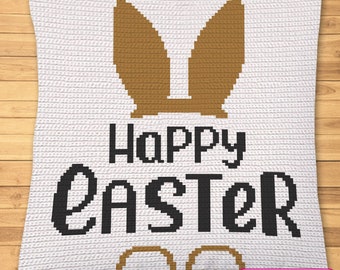 Crochet Bunny Pattern, Crochet Graphgan Pattern, Easter Crochet Pattern, Easter Crochet Pillow Pattern, Crochet Rabbit Pattern