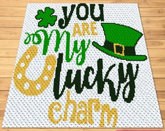 C2C St Patricks Day Häkelanleitung - C2C Afghanische Häkelanleitung mit schriftlicher Anleitung - Corner to Corner Afghan, Lucky Crochet