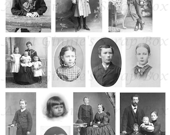 Victorian Children Digital Collage Sheet