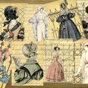 Vintage Ladies ATC images - digital download - digital cards -tags