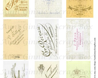 Decorative Victorian Photo Backs - Digital Collage Sheet