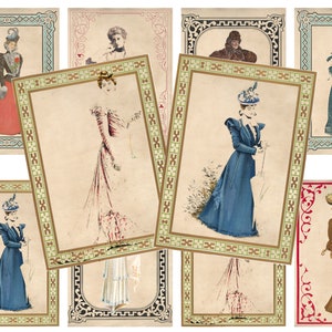 Victorian and Edwardian ladies - Digital download - Junk Journal Cards