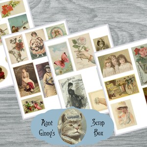 Victorian Scrapbook Ephemera - Download digitale - 4 pagine - Forniture per diario spazzatura