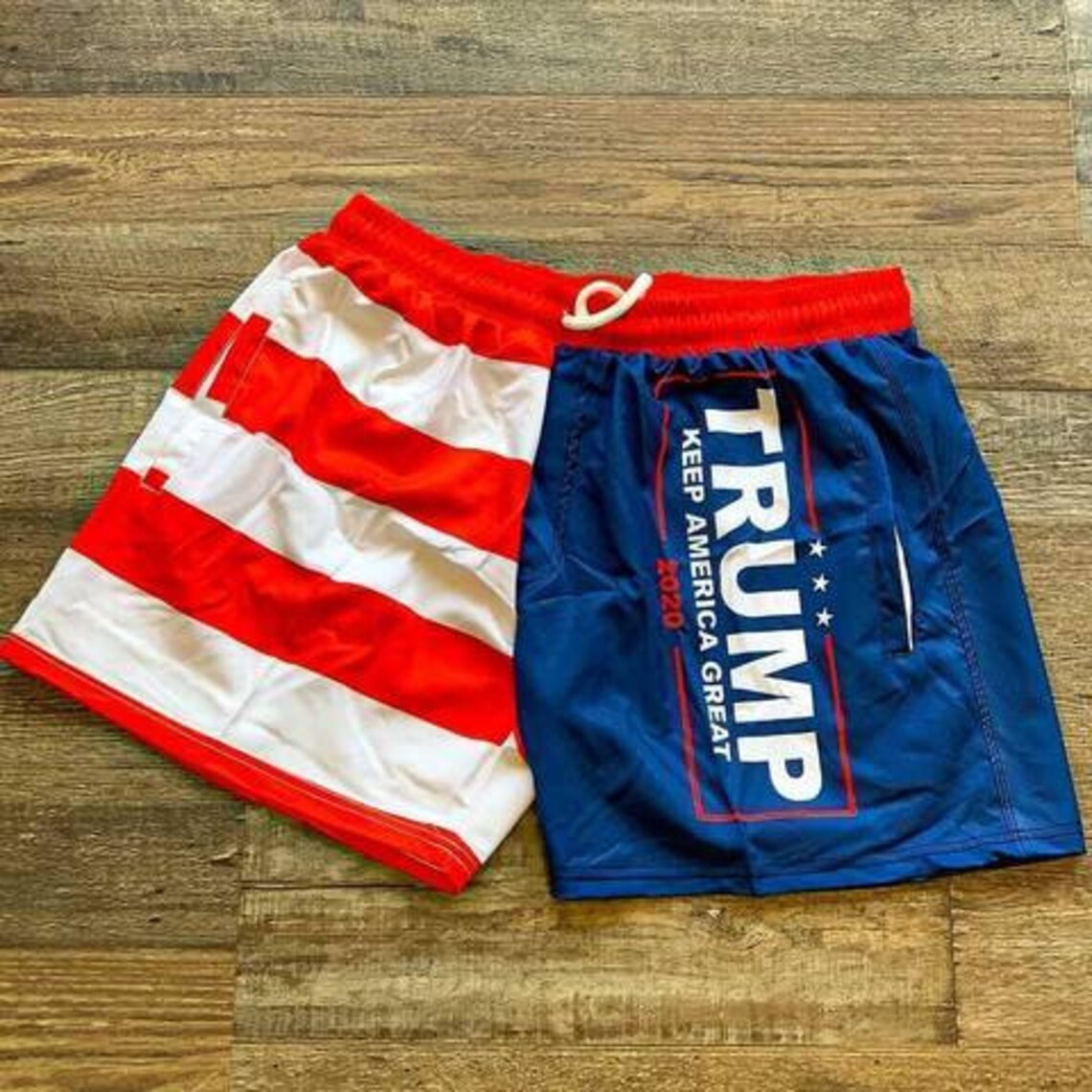 Trump KAG American Flag Swim Trunks Etsy