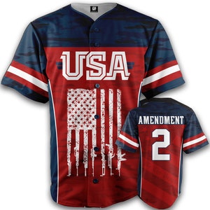 Greater Half USA 2nd Amendment Baseball Jersey