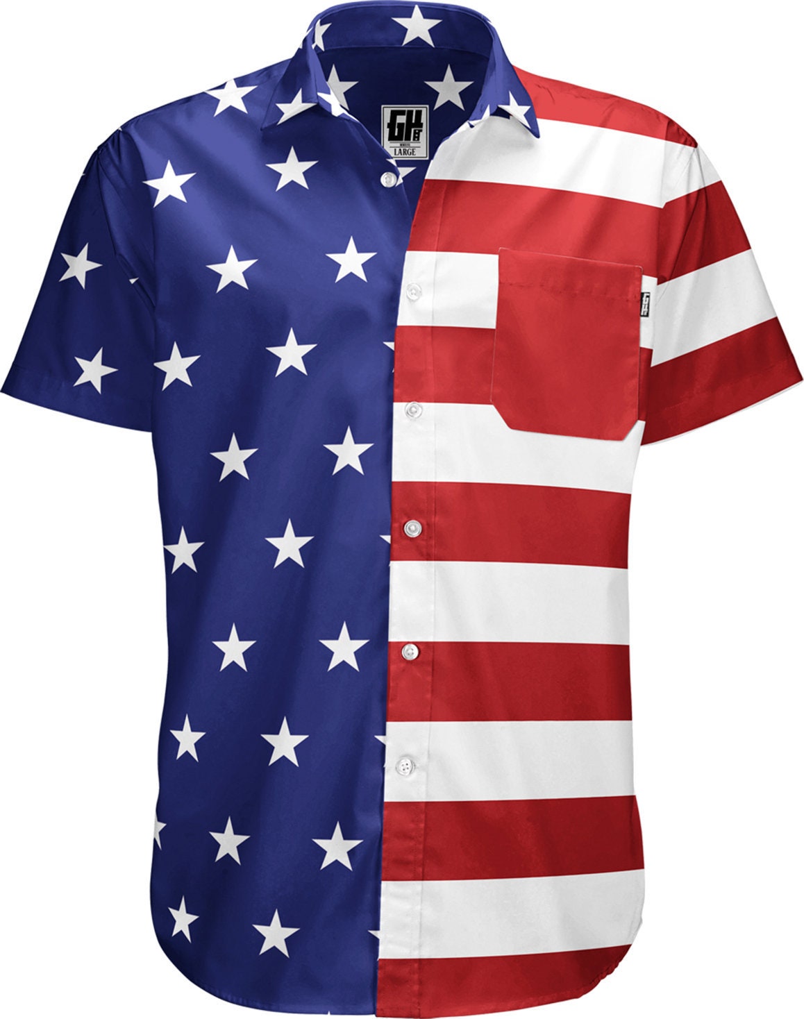 Cheap Custom White Navy-Red 3D American Flag Fashion Two-Button