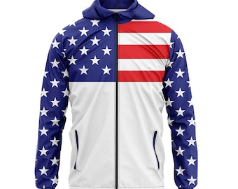 Mrsrui Men Lightweight Jackets Full Zip Hooded Hoodie Bomber Jacket Coat American Flag Mrsrui Men Lightweight Jackets Full Zip Hooded Hoodie Bomber Jacket Coat American Flag