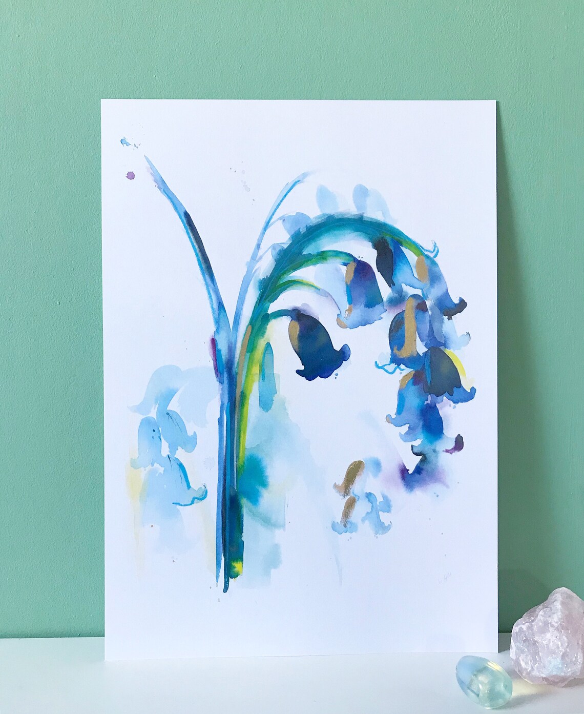 A4 Print Bluebell print Gift for flower lover gift for Etsy