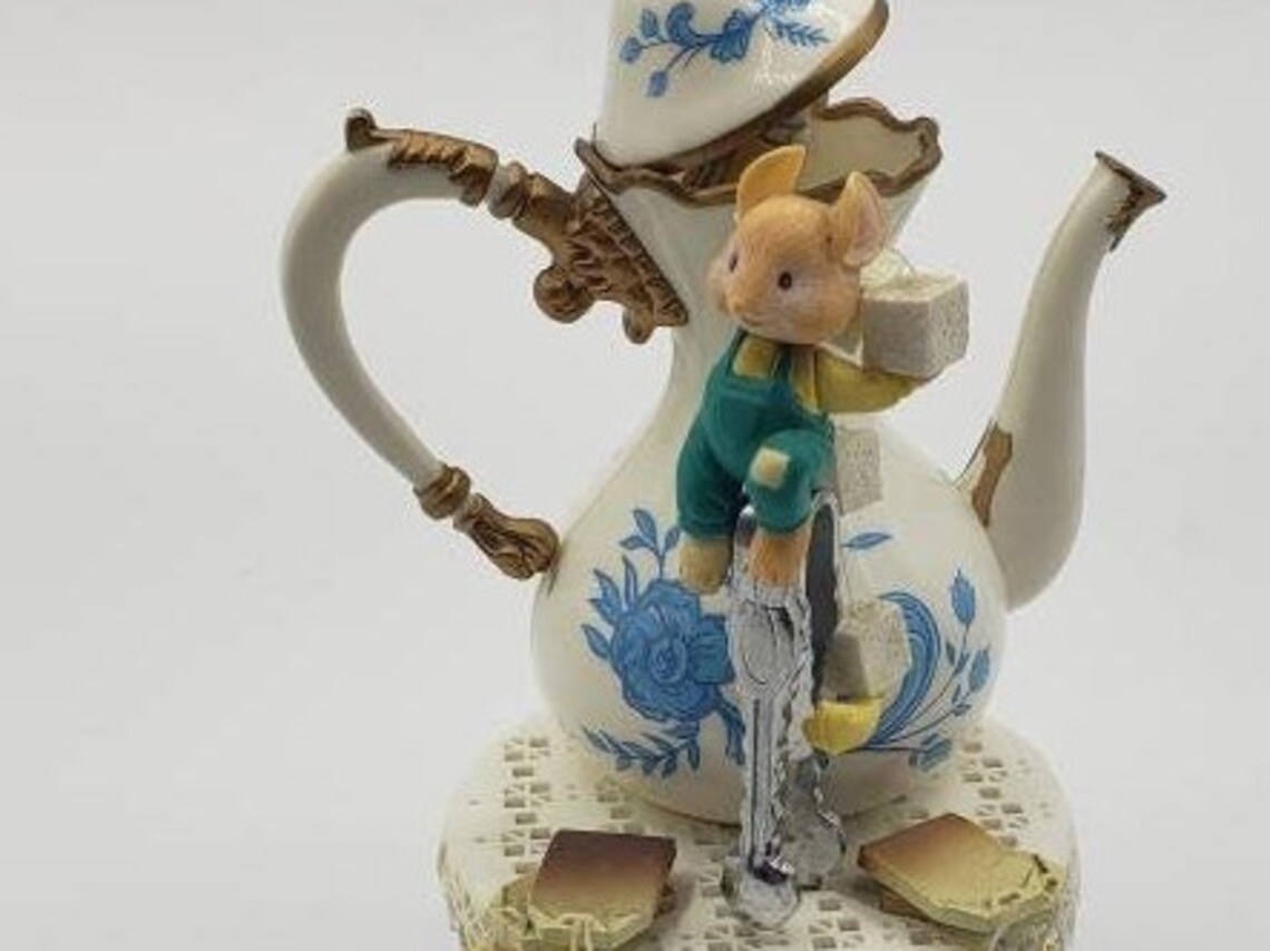 Vintage Enesco Mice Tea for Two Music Box 1980s Etsy