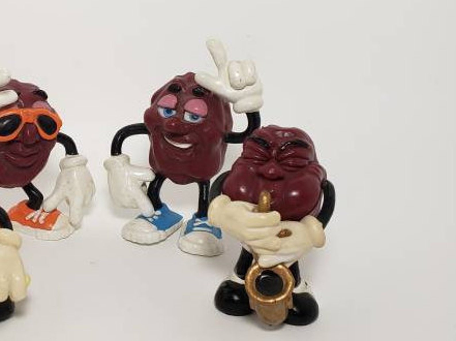 Vintage California Raisin Figures Set of 4 Singing Saxophone Etsy