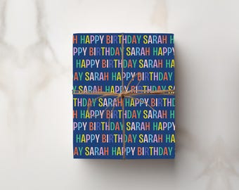 Rotolo di carta da regalo personalizzata per compleanno - Carta da regalo personalizzata "Buon compleanno (destinatario)"