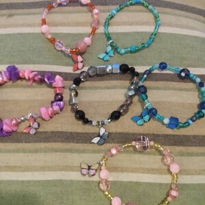 Beaded butterfly bracelet