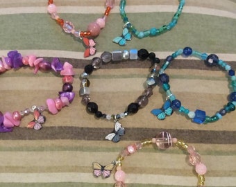 Beaded butterfly bracelet