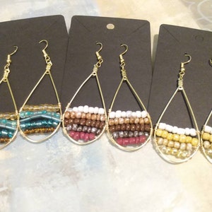Boho beaded teardrop earrings