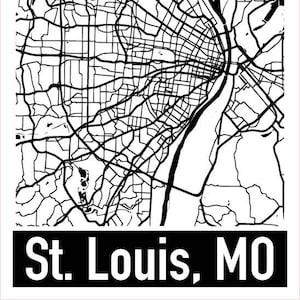 Laser ready St. Louis Road Map File, Glowforge file, map file, map download, STL, St. Louis, MO, Missouri, Wood map file, Map SVG, digital