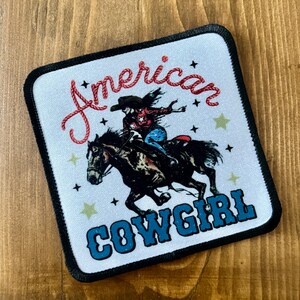 American Cowgirl Iron on Patch, Western Patch, Trucker Hat Patch, Trucker Hat Patches, Iron on Hat Patch, Iron On, Hat Patch, Patriotic