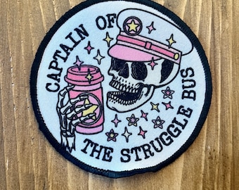 Struggle Bus  Iron on Patch, Funny Mom Patch, Trucker Hat Patch, Iron on Hat Patch, Iron On, Hat Patch, Captain of the Struggle Bus