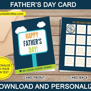 Fathers Day Funny Card, Fathers Day Card, Card for Fathers Day, Card for Dad, Fathers Day Ideas, Father&#39;s Day | Editable Instant Download