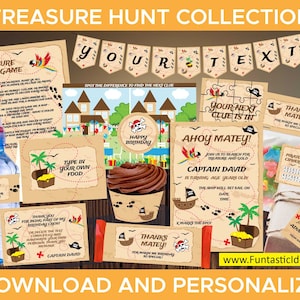 The Ultimate Treasure Hunt Birthday Party Kit, Treasure Hunt Birthday Invitation, Treasure Hunt Thank You Cards, Treasure Hunt Party Decor