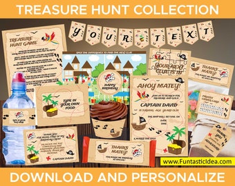 The Ultimate Treasure Hunt Birthday Party Kit, Treasure Hunt Birthday Invitation, Treasure Hunt Thank You Cards, Treasure Hunt Party Decor