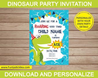 Dinosaur Birthday Invitation, Dinosaur Party Invitations ,Dinosaur Invitation, Dinosaur Invite, Dinosaur Personalized Invitation
