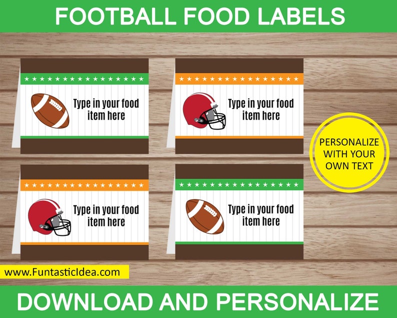 football-party-food-labels-football-place-cards-football-tent-cards