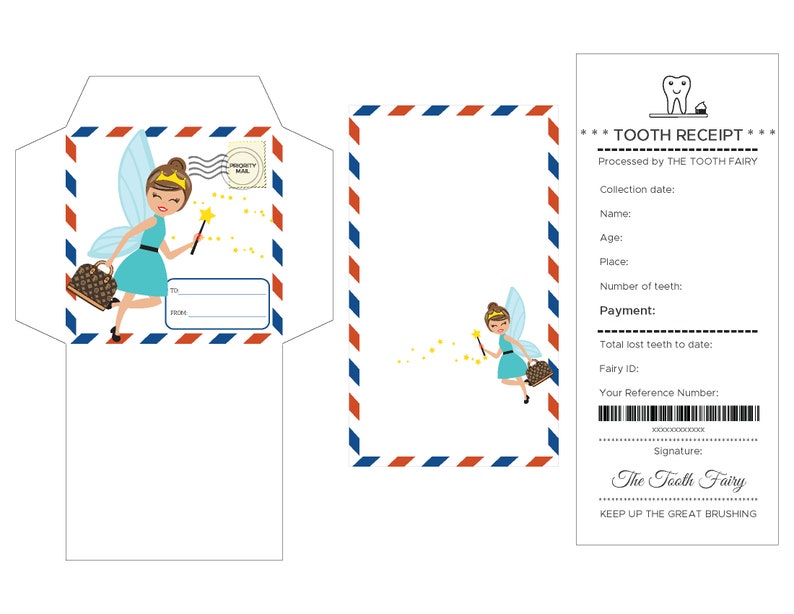 editable tooth fairy kit letter from the tooth fairy tooth etsy