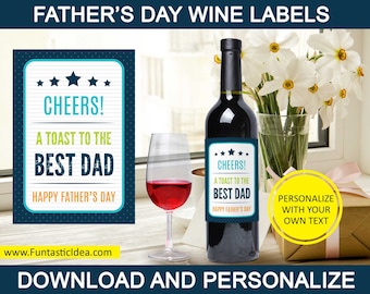 Fathers Day Wine Label, Gift for Dad, Fathers Day Gift, First Fathers Day, Fathers Day Gift from Son, Dad Gifts, Personalized Wine Labels