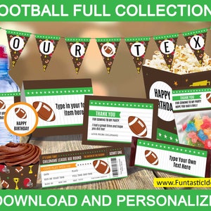 The Ultimate Football Birthday Party Package, Football Party Decorations, Football Party Invitation, Football Party Thank You Cards
