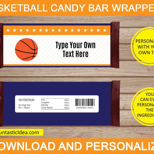 Basketball Chocolate Bar Wrappers. Birthday Chocolate Bar | Etsy