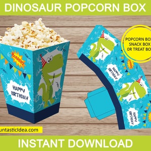 Dinosaur Party Popcorn Boxes, Dinosaur Popcorn Containers, Dinosaur Party Favors, Dinosaur Party Decorations, Dinosaur Birthday