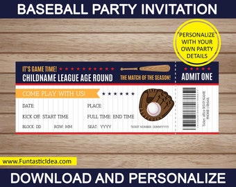 Invitación de cumpleaños de béisbol, invitación de fiesta de niños de béisbol, invitación de béisbol, invitación de béisbol, invitación personalizada de béisbol
