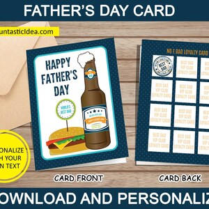 Fathers Day Funny Card, Fathers Day Card, Card for Fathers Day, Card for Dad, Fathers Day Ideas, Father&#39;s Day | Editable Instant Download