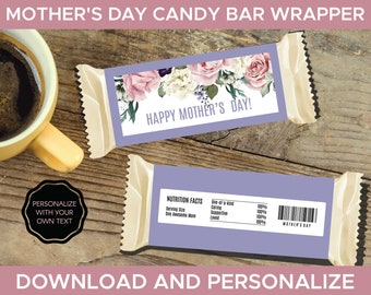 Etichetta per barretta di cioccolato per la festa della mamma, regalo per la mamma, regalo per la festa della mamma, prima festa della mamma, etichette di cioccolato, regali per la mamma / PDF download istantaneo modificabile