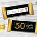 50th Candy Bar Wrapper, 50 Candy Bar Wrapper, Black &amp; Gold | Bundle ...