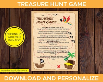 Treasure Hunt Game, Treasure Hunt Game Activity, Treasure Hunt Party Game Clues, Treasure Hunt Party, Treasure Hunt Birthday | Digital Files