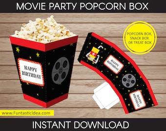 Film Themen Party Popcorn Boxen, Film Popcorn Behälter, Film Gastgeschenke, Film Party Dekorationen, Film Geburtstag