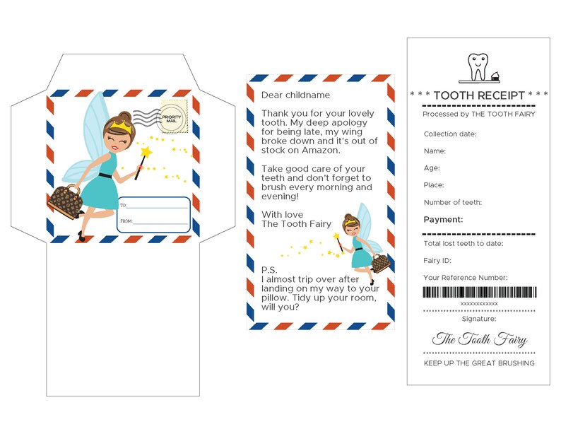 editable tooth fairy kit letter from the tooth fairy tooth
