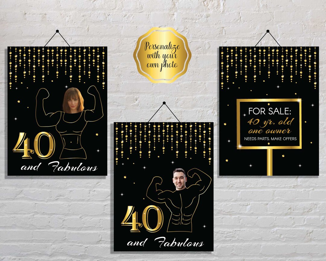 Hilarious Party Signs for a 40th Birthday Celebration | Bundle Offer ...