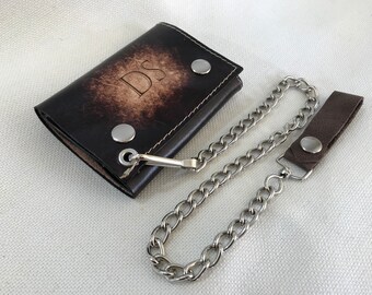 mens trifold wallet with chain