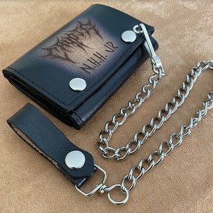 Metal Field Brass Wallet Chain Leather Purse Chain Wallet,Biker Wallet Chains,Mens Birthday Gifts 10