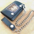 Chain wallet- Leather trifold-PERSONALIZED for free with initials,Names,Graphics or Photos-triple fold wallet-American HANDMADE-Great gift