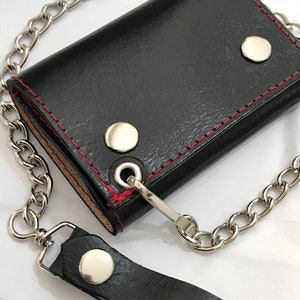 Cartera de cuero con cadena, triple pliegue - PERSONALIZACIÓN GRATUITA - Gran regalo para padrinos de boda, novio, esposo, hijo, papá, graduado - Regalo de cumpleaños