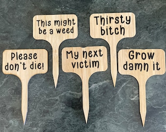 Funny plant markers