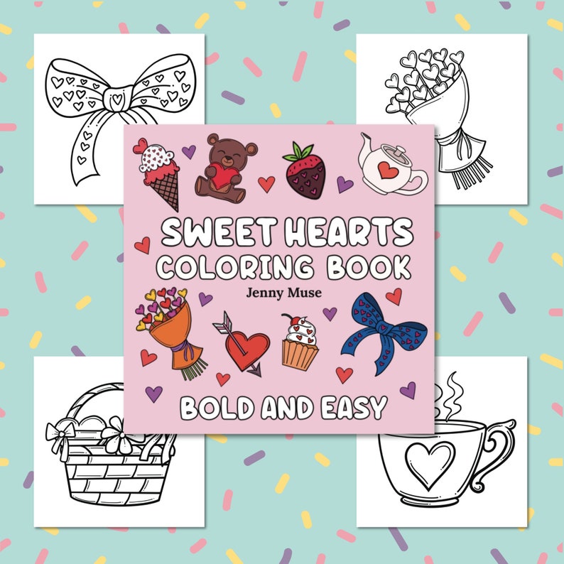 Sweethearts Coloring Book, Printable Kids and Adult Coloring Pages