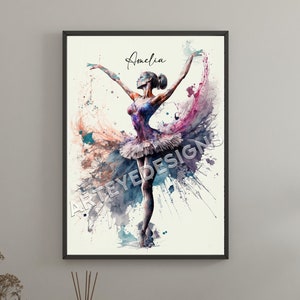 Ballerina  Print | Personalised Gift Poster | Digital Custom Print | Ballerina Print