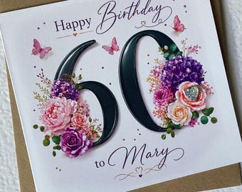 Personalised 60th Birthday Card, Sixtieth Card