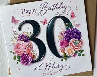 Personalised 30th Birthday Card, Thirtieth Card